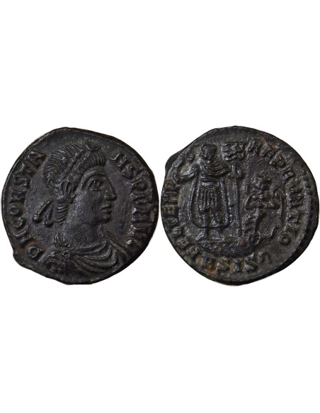 Rome Empire Constant Ier Empereur sur Galère 1 nummus Cuivre 348-350 Siscia