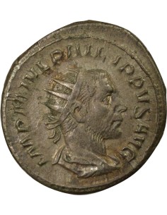 Rome Empire Philippe Ier l'Arabe Virtus assis 1 antoninien Billon 244 R Rome 2