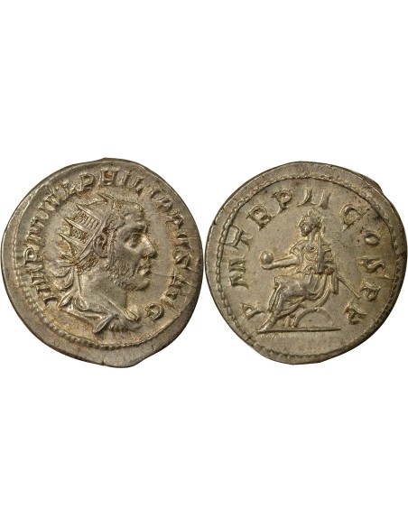 Rome Empire Philippe Ier l'Arabe Empereur Assis 1 antoninien Billon 245 R Rome
