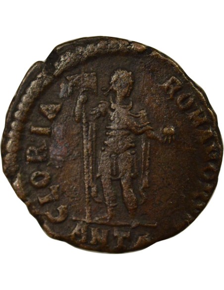 Rome Empire Théodose Ier Empereur au Labarum 1 nummus Cuivre 392-395 Antioche