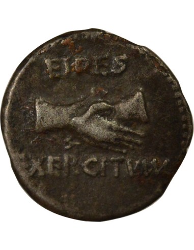 République Romaine Mains Jointes 1 denier Bronze Argenté 69