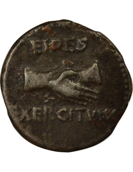 République Romaine Mains Jointes 1 denier Bronze Argenté 69