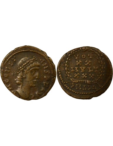 Rome Empire Constant Ier Voeux Vicennaux 1 nummus Cuivre 347-348 Alexandrie