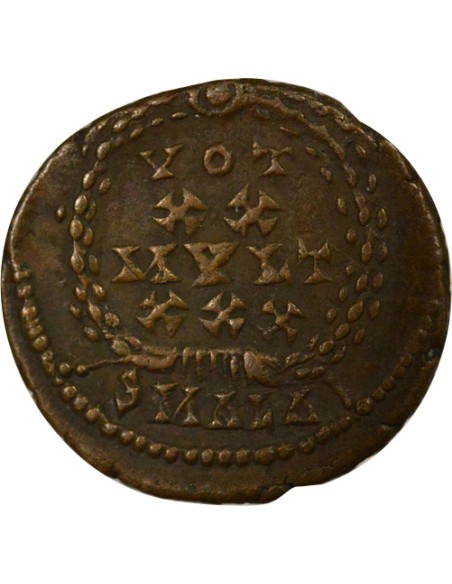 Rome Empire Constant Ier Voeux Vicennaux 1 nummus Cuivre 347-348 Alexandrie