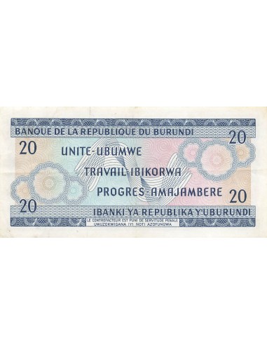 Burundi 20 francs 1973