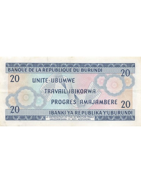 Burundi 20 francs 1973