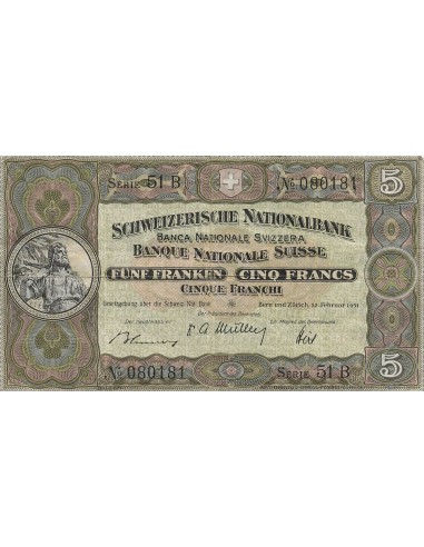 Suisse 5 francs 1951