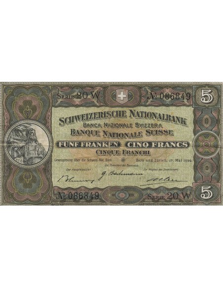 Suisse 5 francs 1939