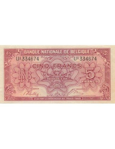 Belgique 5 francs 1943