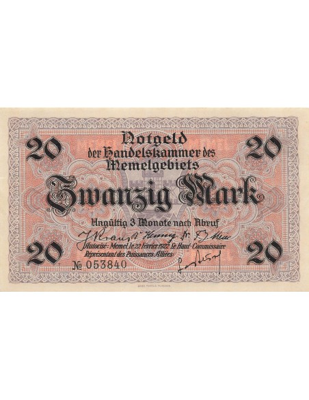 Allemagne 20 mark 1922