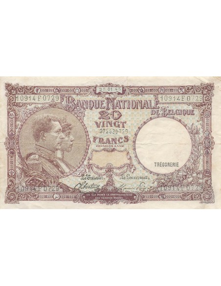 Belgique 20 francs 1945