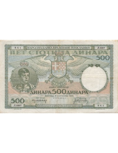 Yougoslavie 500 dinara 1935