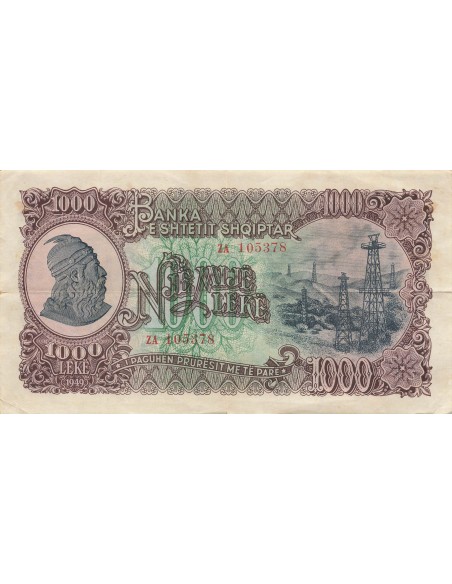 Albanie 1000 leké 1949