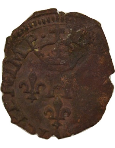 Etats Italiens Delfino Tizzone A la Croix de Saint Esprit 1 liard Billon 1585