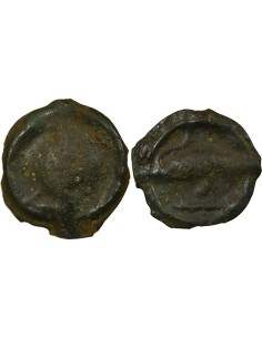 Gaule (Turons) A la Tête Diabolique 1 potin Potin 80 à 50 AV JC