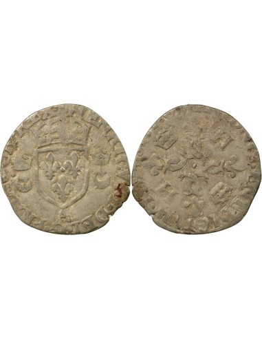 Henri II Aux Croissants 1 douzain Billon 1550 A - Paris