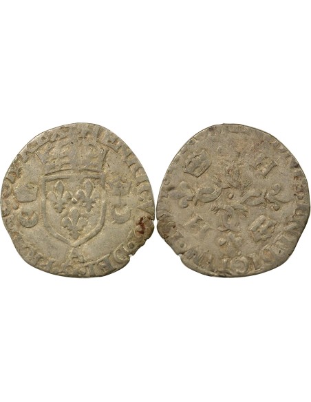 Henri II Aux Croissants 1 douzain Billon 1550 A - Paris