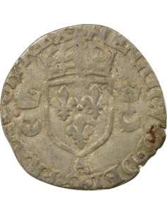 Henri II Aux Croissants 1 douzain Billon 1550 A - Paris 2