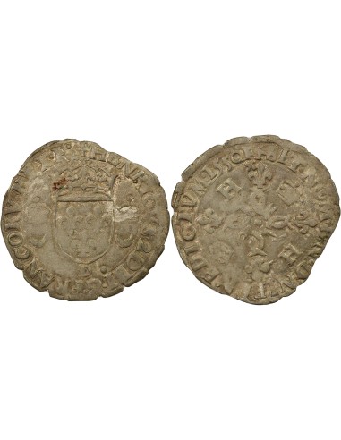 Henri II Aux Croissants 1 douzain Billon 1550 D Lyon