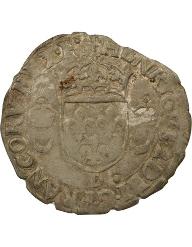 Henri II Aux Croissants 1 douzain Billon 1550 D Lyon