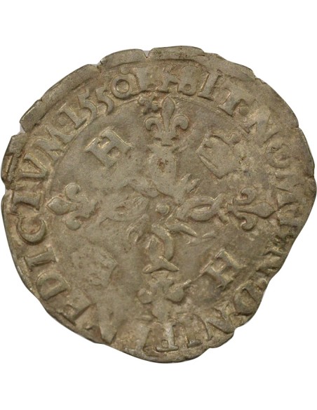 Henri II Aux Croissants 1 douzain Billon 1550 D Lyon