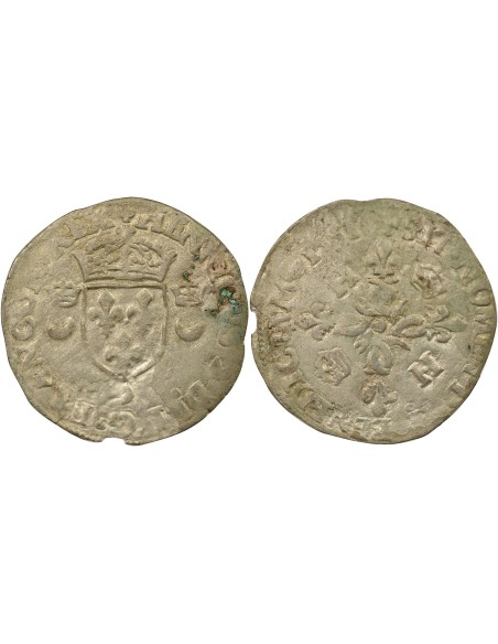 Henri II Aux Croissants 1 douzain Billon 1551 D Lyon
