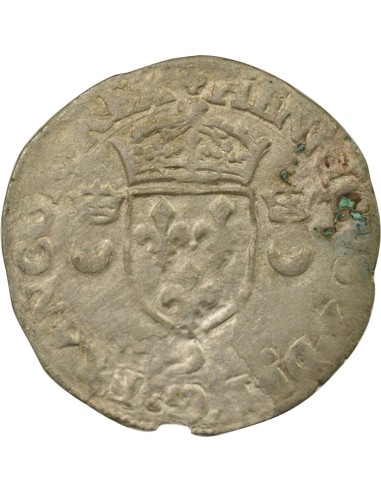 Henri II Aux Croissants 1 douzain Billon 1551 D Lyon
