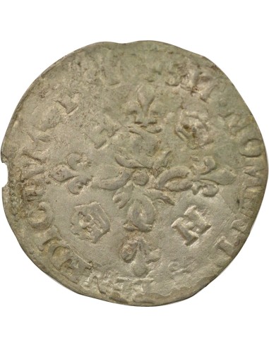 Henri II Aux Croissants 1 douzain Billon 1551 D Lyon