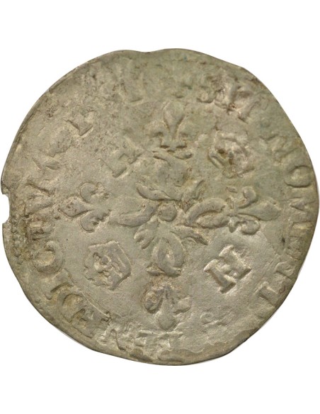 Henri II Aux Croissants 1 douzain Billon 1551 D Lyon