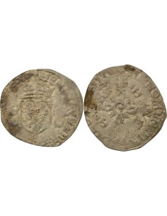 Henri II Aux Coissants 1 douzain Billon 1551 F Angers