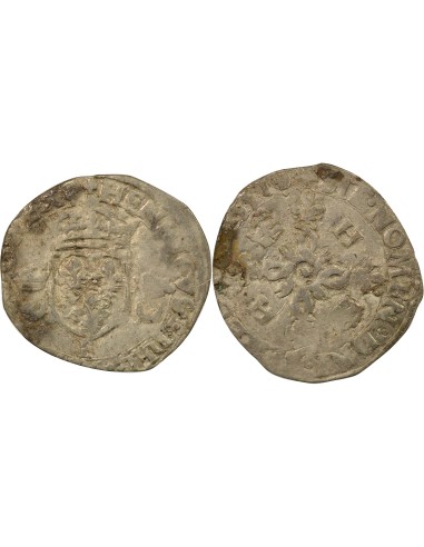 Henri II Aux Coissants 1 douzain Billon 1551 F Angers