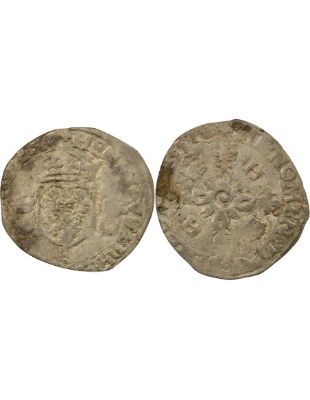 Henri II Aux Coissants 1 douzain Billon 1551 F Angers