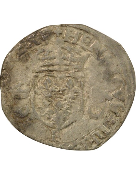 Henri II Aux Coissants 1 douzain Billon 1551 F Angers