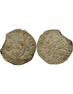 Henri II Aux Croissants 1 douzain Billon 1550 A - Paris