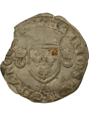 Henri II Aux Croissants 1 douzain Billon 1550 A - Paris