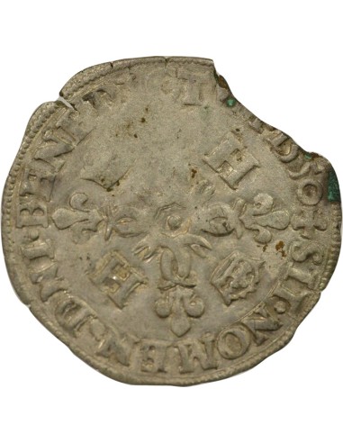 Henri II Aux Croissants 1 douzain Billon 1550 A - Paris