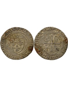 François Ier A la Couronne 1 blanc à la couronne Billon 1515-1540 B Rouen