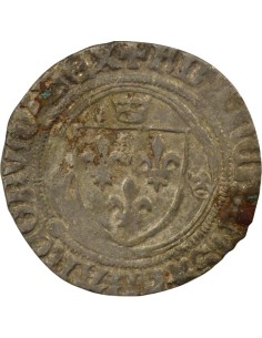 François Ier A la Couronne 1 blanc à la couronne Billon 1515-1540 B Rouen 2