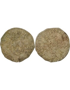 Henri II Aux Croissants 1 douzain Billon 1553 S Troyes