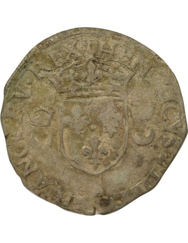 Henri II Aux Croissants 1 douzain Billon 1553 S Troyes