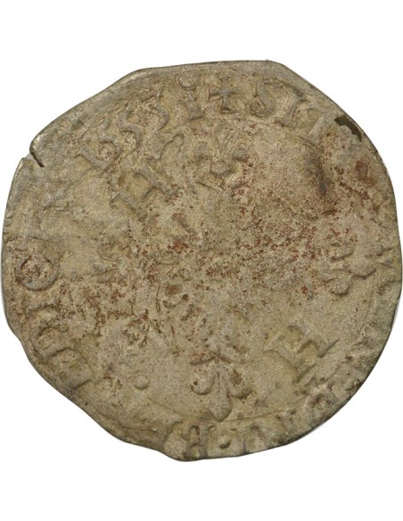 Henri II Aux Croissants 1 douzain Billon 1553 S Troyes