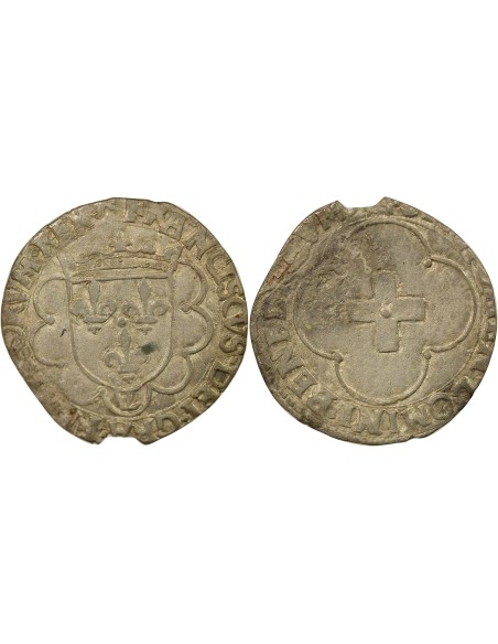 François Ier A la Croisette 1 douzain Billon 1541-1557 Villefranche-de-Rouergue