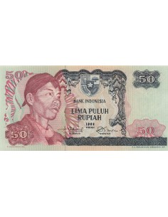 Indonésie 50 Rupiah - 1968 - Remplacement - P.107 50 rupiah 1968