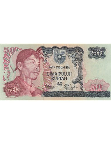 Indonésie 50 Rupiah - 1968 - Remplacement - P.107 50 rupiah 1968