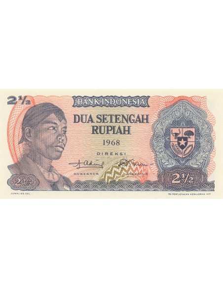 Indonésie 2 1/2 Rupiah - 1968 - Remplacement - P.103 2