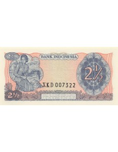 Indonésie 2 1/2 Rupiah - 1968 - Remplacement - P.103 2 2