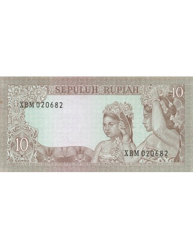 Indonésie 10 Rupiah - 1960 - Remplacement - P.83 10 rupiah 1960