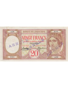 Tahiti 20 Francs - ND (1928) - Annulé - P.12c 20 francs 1928