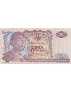 Indonésie 5 Rupiah - 1968 - Remplacement - P.104 5 rupiah 1968