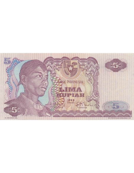 Indonésie 5 Rupiah - 1968 - Remplacement - P.104 5 rupiah 1968
